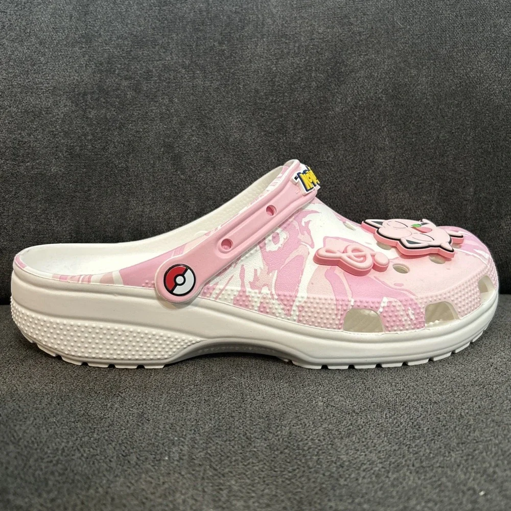 Crocs Pokemon Jigglypuff Clog Men 10 Pink Marble Classic Clog Jibbitz 210243-90H